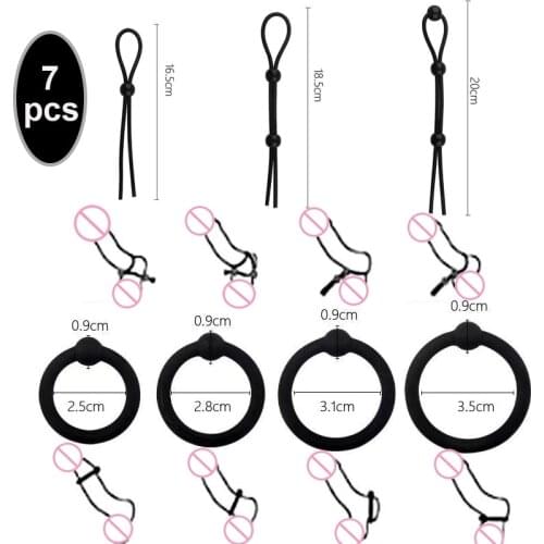 7PCS Cock Rings Adult Sex Erotic Toys For Men Penisring Siliconen Cockring Penis Sextoys Delay Ejaculation Sexy Tools