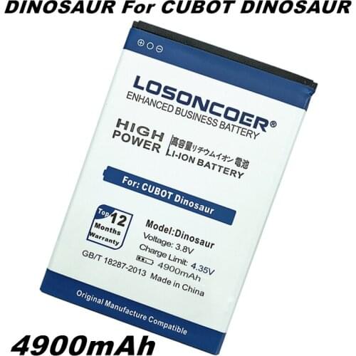 LOSONCOER 4900mAh DINOSAUR Battery For CUBOT Dinosaur Good Quality Phone Batteries