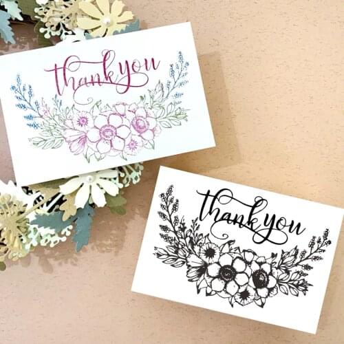 Thank You Flower Clear Stamps Seal For Scrapbooking/Craft Supplies Bullet Journal Rubber Stamp Sentiment Photo Album Card Making