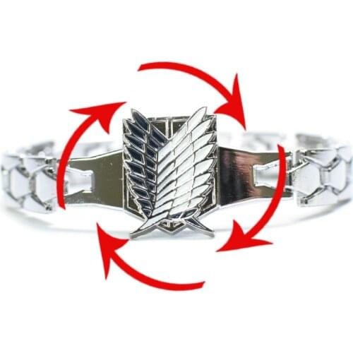 Anime Attack on Titan Revolving Bracelet Shingeki No Kyojin Cosplay Accessories DJ Cos Prop Scouting Legion Men Women Pendant