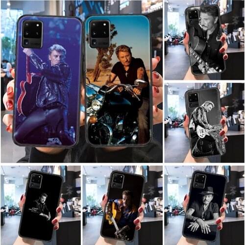 Johnny Hallyday Rock star Phone case For Samsung Galaxy Note 4 8 9 10 20 S8 S9 S10 S10E S20 Plus UITRA Ultra Frosted black