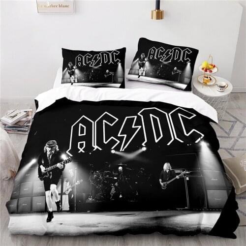 Home Textile 3d AC DC Rock Band Duvet Cover Sets Pillowcases Digital Printing Bedclothes Twin Full Queen Queen Bedding Sets