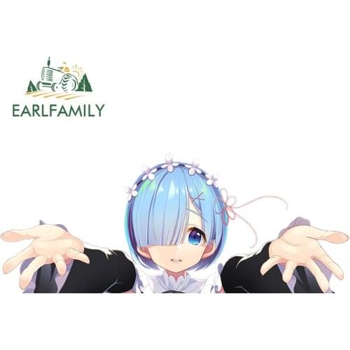 EARLFAMILY 13cm x 5.2cm for Starting Life In Another World Rem Car Stickers Personality DIY 3D Waterproof Custom Printing Decal