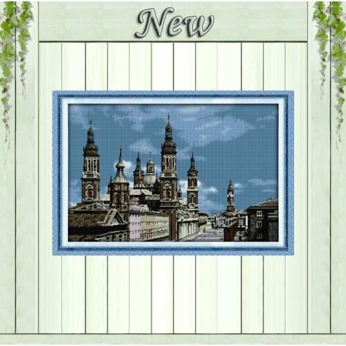 European old castle,Counted Print on canvas DMC 11CT 14CT Cross Stitch kit,needlework Set DIY full for embroidery,Europe Scenery