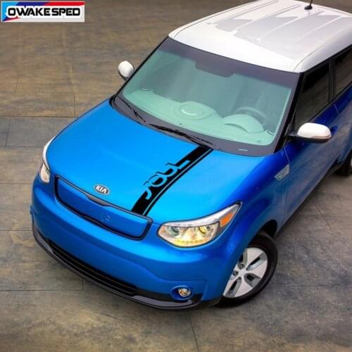Racing Sport Stripes Car Hood Bonnet Sticker Auto Engine Cover Decor Sticker For KIA Soul Exterior Accessories Vinyl Decals