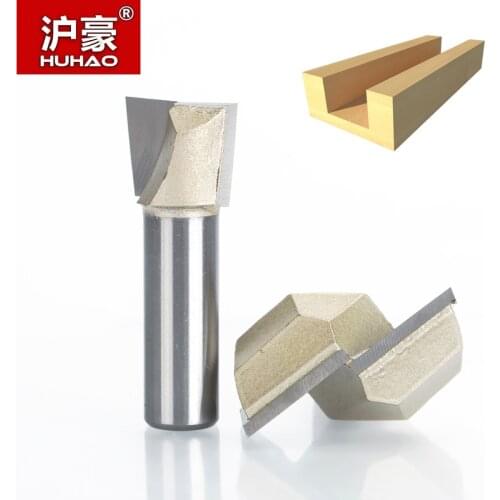 HUHAO 2pcs/lot 1/2" Shank CNC Cleaning Bottom Router Bit Woodworking Tools Two Flute Endmill Router Bits For Wood Cutting Tools