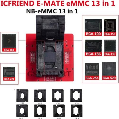 2020 MOORC E MATE E-MATE X E MATE PRO BOX EMMC BGA 13 IN 1 SUPPORT 100 136 168 153 169 162 186 221 529 254 Z3X EASY JTAG PLUS