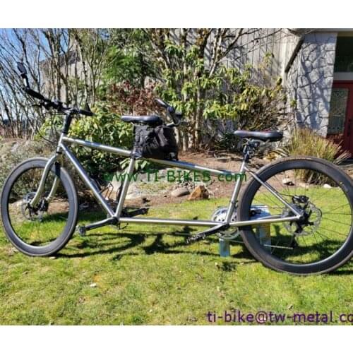 Custom titanium tandem bike frame and fork, high quality titanium frame and fork, best sheller titanium tandem MTB frames