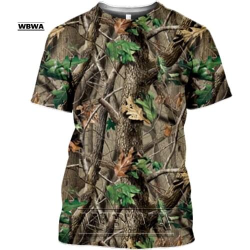 Outdoor Hunting Camouflage T-shirt Men 3d Print Summer Cool Military Tops Sport Camo Camp Gym Tees Shirts Mens Clothes