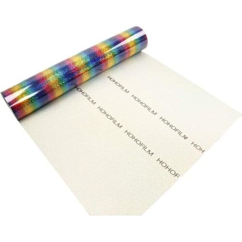 21x30cm Rainbow Color Heat Transfer Vinyl Holographic Stripe Multi Iron-on HTV Adhesive Paper Sheet for Garment T-Shirt DIY