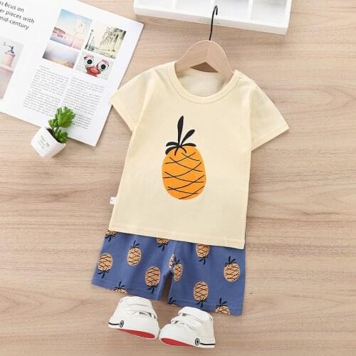 Babys Clothing Sets Cotton Baby Boy Short Sleeve Suit Summer Clothes Baby Girls Outfits Tracksuit For 6-24 Months Baby