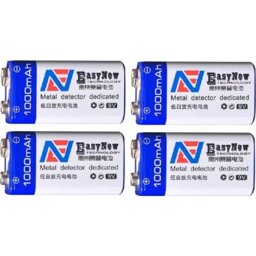 4pc 1000mah 9v 6f22 Li-ion lithium battery for electronic smoke guitar