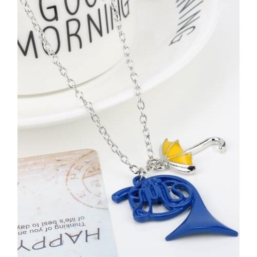 MOCHUN How I Met Your Mother The Blue French Horn Necklace Pendant Yellow Umbrella With Silver Chain TV Jewelry for Women-30