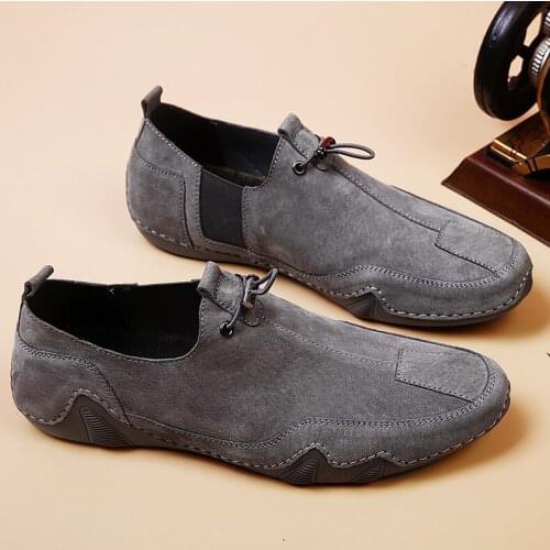Men Casual Leather Shoes Slip on Footwear Mens Loafers Moccasins Breathable Flats Soft Light Driving Shoes 2020 New