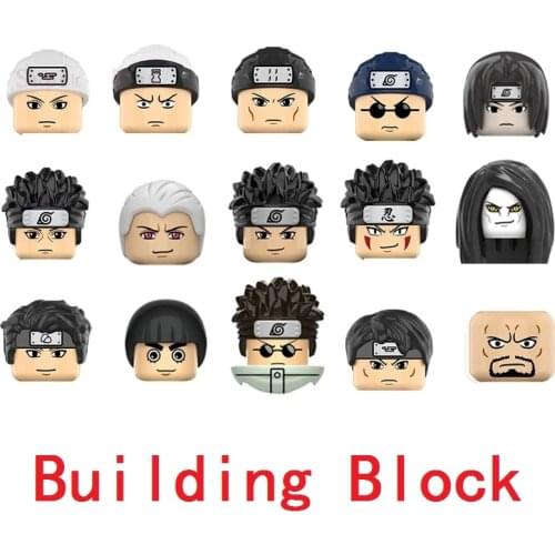 Single New Cartoon Akatsukies Uchihaes Itachies Sasukes Ninjaes Figures Head accessories Building Block children