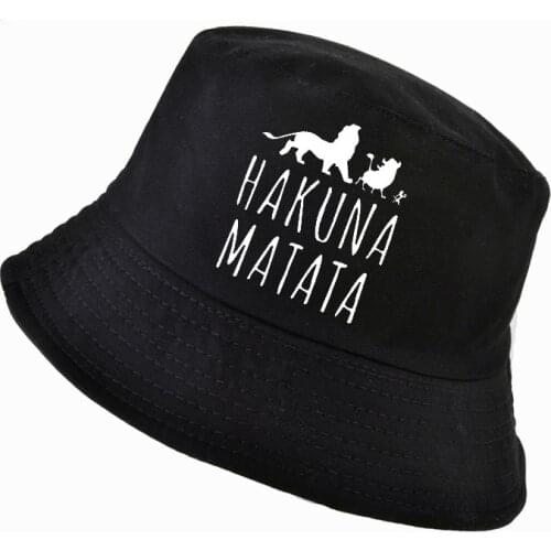 HAKUNA MATATA Panama Bucket Hat Men LION KING Women Summer Bucket Cap Print Bob Hat Hip Hop Gorros Fishing Fisherman Hat