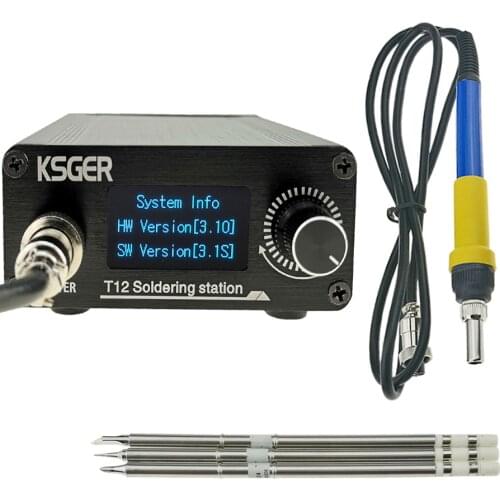 KSGER T12 STM32 V3.1S Welding Soldering Iron Station OLED Electric Quick Heating T12 Iron Tips 907 9501 Handle with 3Pcs T12 Tip