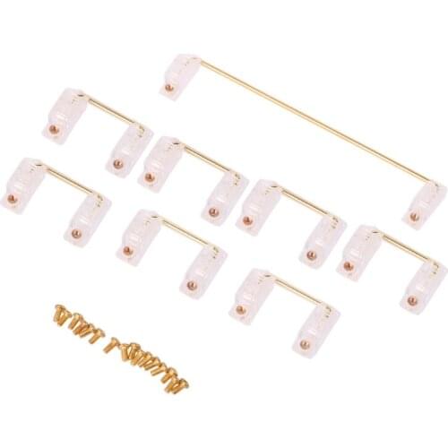 PCB Mounted Screw-in Cherry Clear Gold Plated PCB Stabilizers Satellite Axis 6.25u 2u For Mechanical Keyboard Modifier Keys