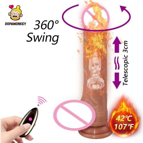 Peristaltic telescopic Dildo for Women Remote Control Heating Swing Vibrator Realistic Vibrating Penis Sex Toy for masturbation