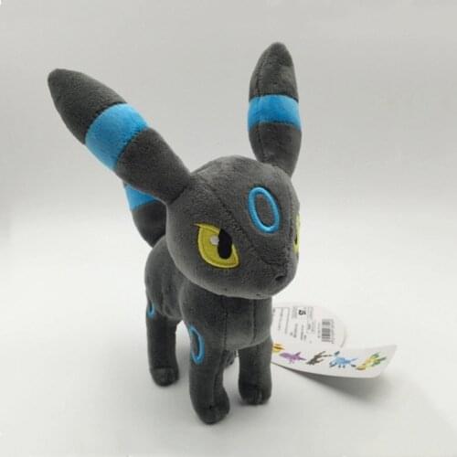TAKATA TOMY Pokemon Umbreon Plush Soft Stuffed Toys Cartoon Cute Doll for Kids Anime Action Plush Toys Pocket Monster Eevee Gift