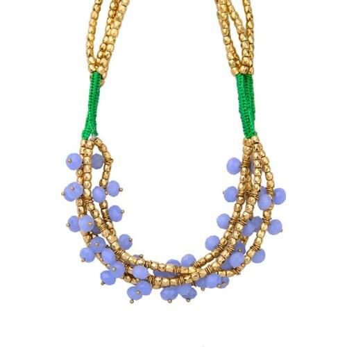 Bulk Price New Year Fashion Multilayer Necklace Gold Color Beads Chian Bib Necklace Christmas Day New Design Ancient Jewellery