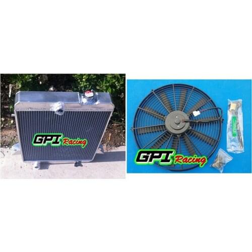 Radiator for FOR TRIUMPH TR4a Aluminum Radiator high-performance ALL Aluminum Radiator TRIUMPH TR4A new + fan