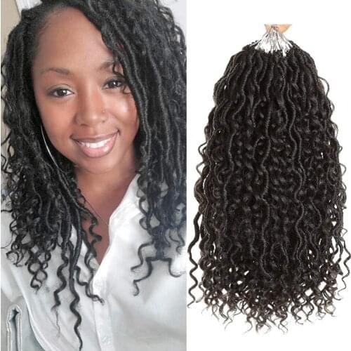 River Locs 14&18inch Goddess Locs Crochet Braids Natural Synthetic Hair Extension For Women New Stytle 24Stands Shipping Free