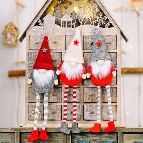 Christmas Ornament Leggy Santa Claus Hanging Doll Decorative Pendant Festival Decorations for Home Shops