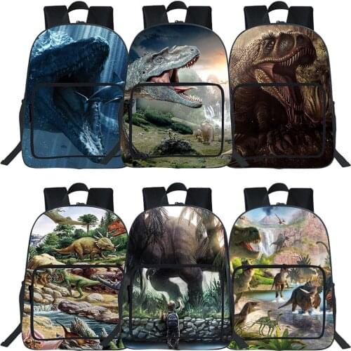 Dinosaur Backpack Children School Bags Double Zipper Backpack Men Bookbag Boy Girls Bag Mochila Fashion Casual Catoon Rucksack