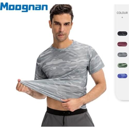 Sports Men T-Shirts Camouflage Quick Dry O Neck Short Sleeve Tops Shirt S-2XL Camo Outdoor Sport T Shirt Sports Jerseys 01214