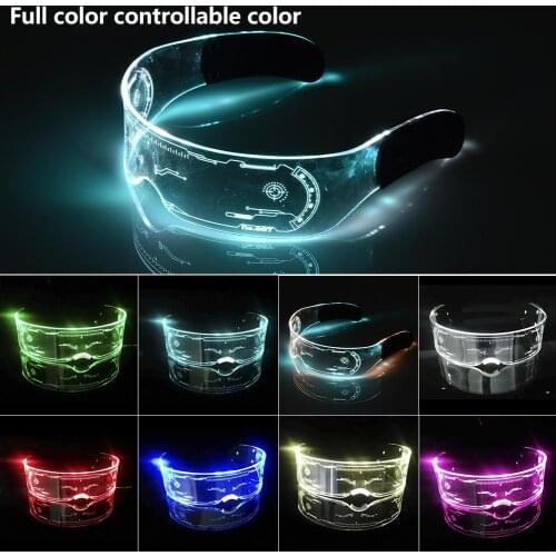 2021 LED Luminous Glasses Light Up Visor Eyeglasses Party Luminous LED Glasses Light Up Glasses For Halloween Christmas Parties