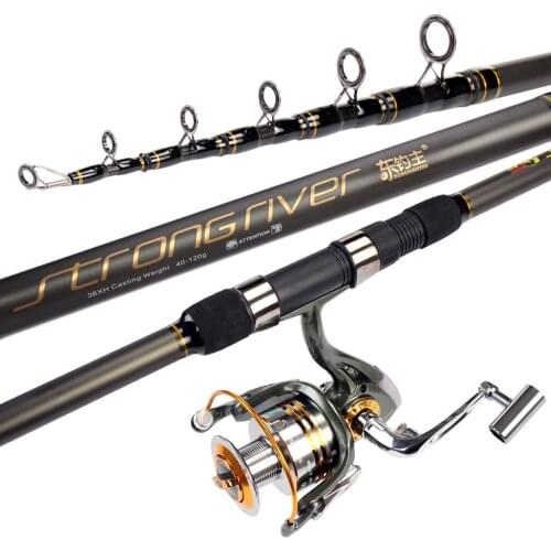 Telescopic Fishing Rod Carbon Fiber XH Rock Fishing Pole Hard Floating Guides Comfortable EVA Handle New Design Travel Sea Rods