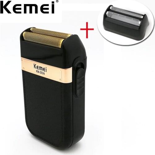 Kemei KM-2024 Rechargeable Floating Dual Blade Electric Shaver Men Face Care Electric Razor Cordless USB Charge Beard Trimmer