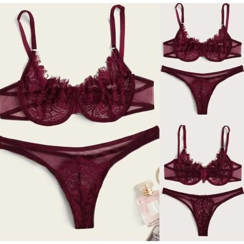 High Quality Women Sexy Lingerie Steel Ring Push Up Bra Thong Underwear Set Babydoll Two Pieces New Year Gift Сексуальное белье