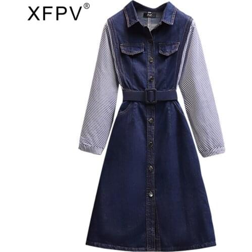 Модные джинсовые платья XFPV China At AliExpress