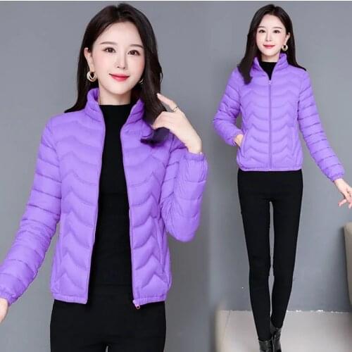 Women Winter Coat 2021Ultra Light White Down Cotton Jacket Slim Women Winter Puffer Jacket Portable Windproof Padded Parkas 5XL
