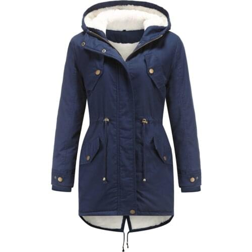 Quanss Winter Jacket Women 2021 New Fashion Hooded Parkas Outwear Pockets Plus Size Fleece Thick Warm Female Padded Coats L-5XL