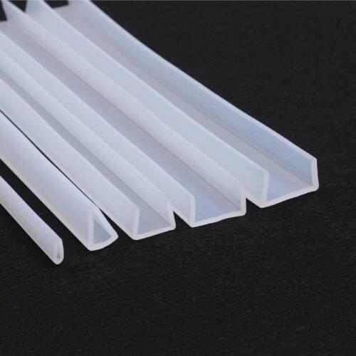 1M Mechanical U type Silicone seal shower door glass sealing strip Fish tank glass edge trim Weathering Soundproof Home Hardware