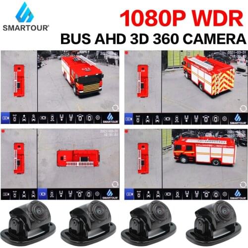 1080P 3D Fisheye 360 Bird View Surround Vehicle DVR Camera System For Fire Engine/Truck/Semi-Trailer/Box Truck/RV/School Bus