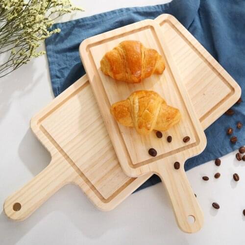 2 Size Natural Kitchen Chopping Blocks Bread Pallet With Handle Baking Cutting Board Wooden Board Handmade Kitchen Accessories