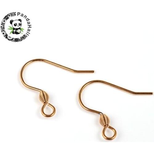 200pcs 304 Stainless Steel Earring Hook Findings, Earrings DIY Making Accessories , 18x16x0.8mm, Hole: 2.5mm