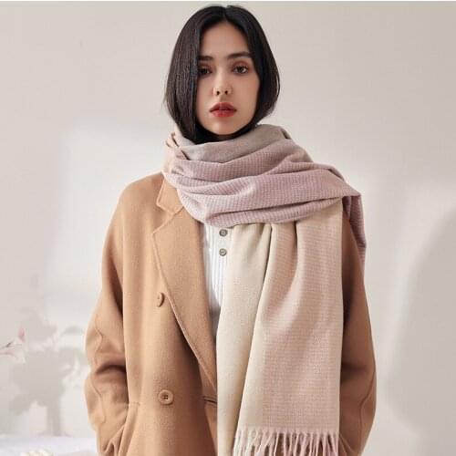 2021 Winter Fashion Women Scarf Shawls And Wraps Lady Solid Female Stoles Long Cashmere Écharpe à Franges En Cachemire Scarf