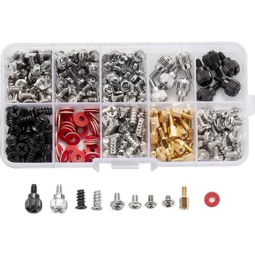 280PCS Computer Screw Standoffs Set Kit M3 M3.5 M5 Screw for Hard Drive Computer Case Motherboard Fan Power Image