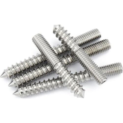 3pcs M4 M5 M6 double thread self-tapping screw bolt Allen headless self-attack screws bolts 304 stainless steel furniture nail
