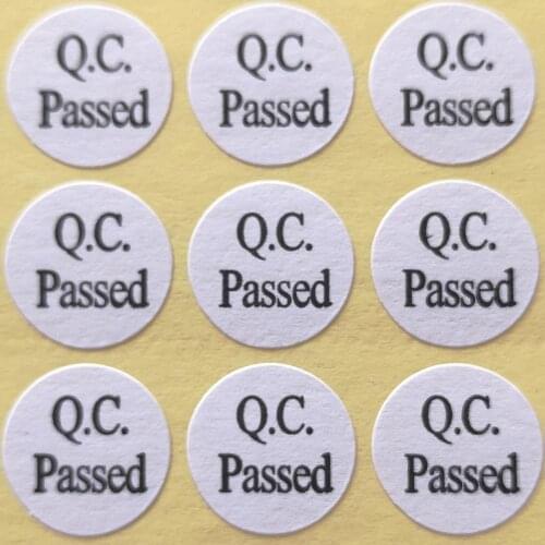 3599 pcs/lot 13mm diameter white QC PASSED Self-adhesive paper label sticker for quality control, Item No. FA03