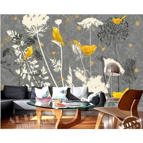 3D photo wallpaper custom 3d wall murals wallpaper European grey white flowers painting background wall 3d wallpaper living room