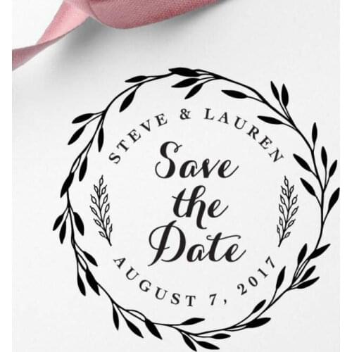 40mm Personalized Custom Self Inking wedding stamp business family return address round stamp initials NAME & DATE