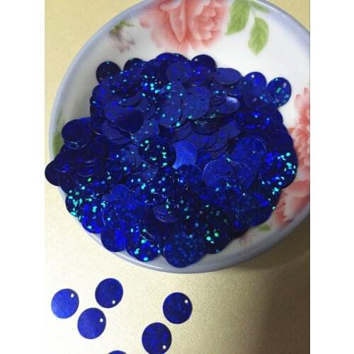 65g (2000pcs) Large Round Sequins 10mm PVC Flat Laser Bright Hologram Sequins Decoration Laser Blue