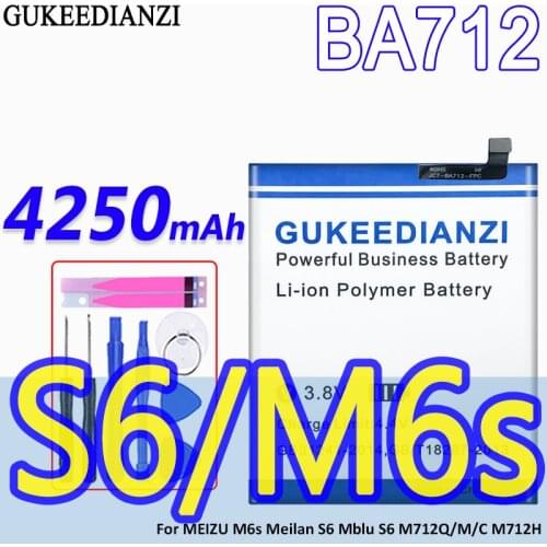 GUKEEDIANZI BA712 4250mAh High Capacity Battery For MEIZU M6s Meilan S6 Mblu S6 M712Q/M/C M712H
