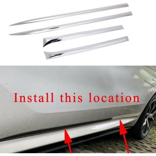 4Pcs Chrome Side Door Body Molding Trim Stripes Cover Fit For BMW X5 G05 2019 2020 Decoration Accessories